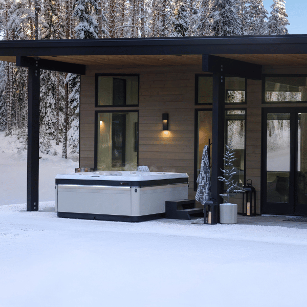 Caldera hot tub in winter